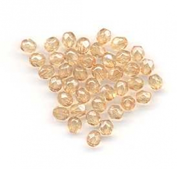 Facettenperlen firepolish, luster - transp. champagne